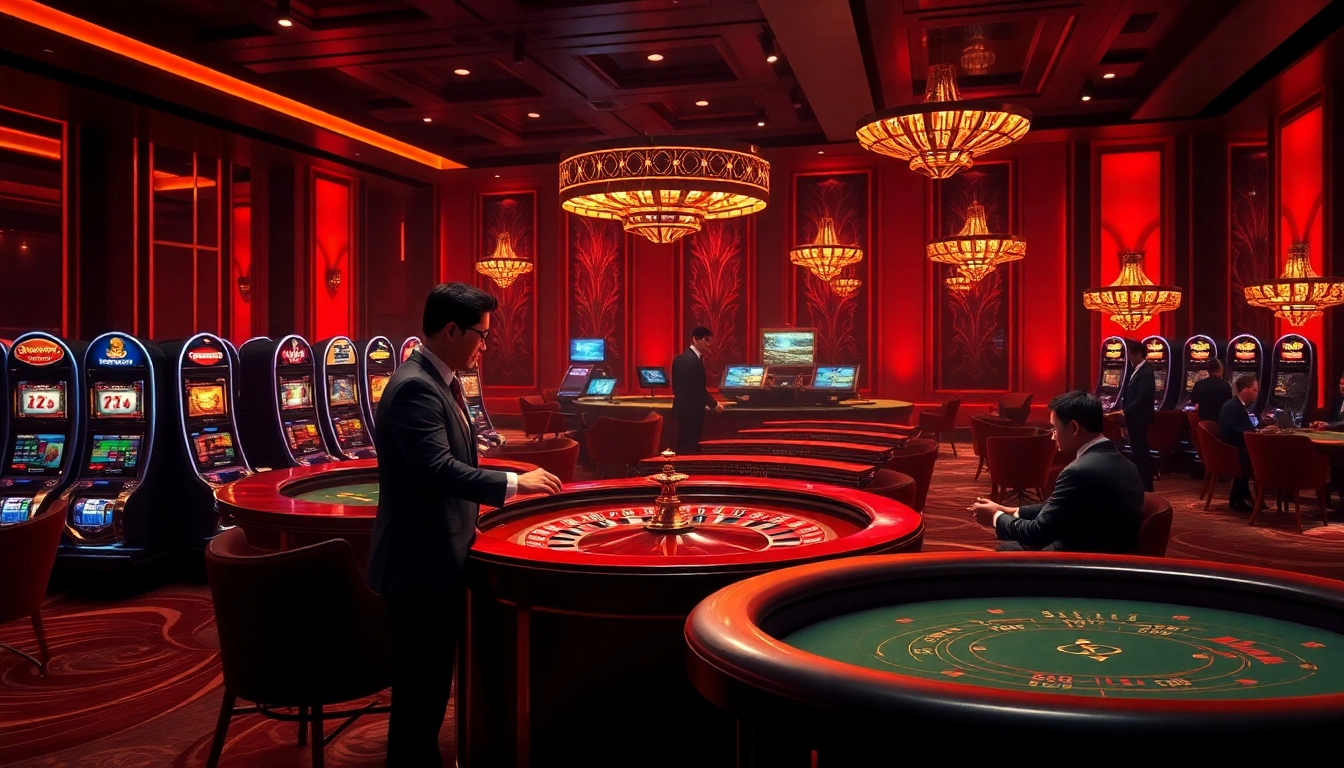 LC88 online casino interface showcasing a luxurious roulette table and vibrant gaming atmosphere.