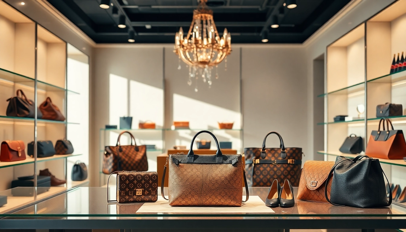레플리카사이트의 고급스러운 제품들이 세련된 부티크에서 전시되고 있습니다.