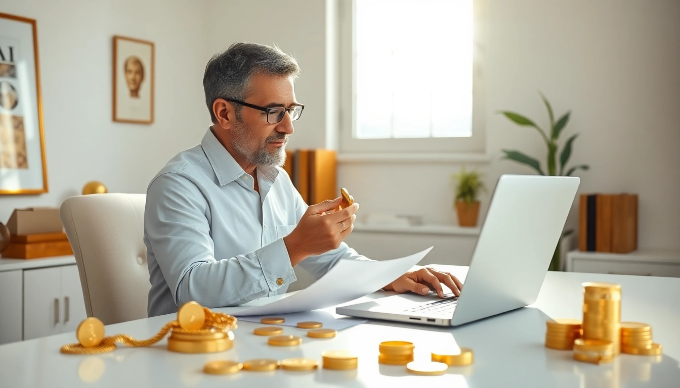 Vendi oro a distanza con serenità mentre esamini i tuoi gioielli in un ambiente professionale.