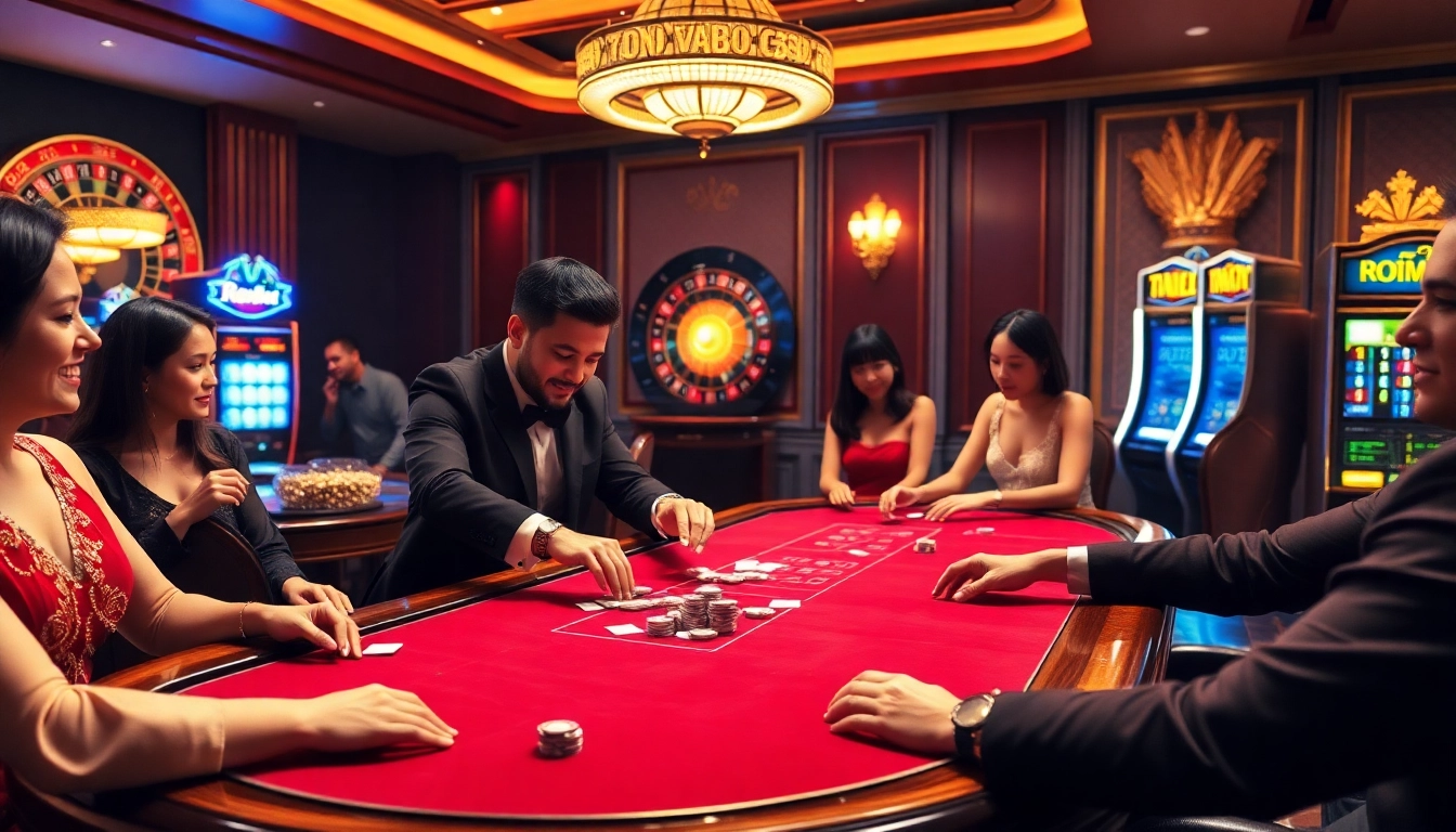 Experience thrilling gameplay at vn88 casino with vibrant gaming tables and enthusiastic players.