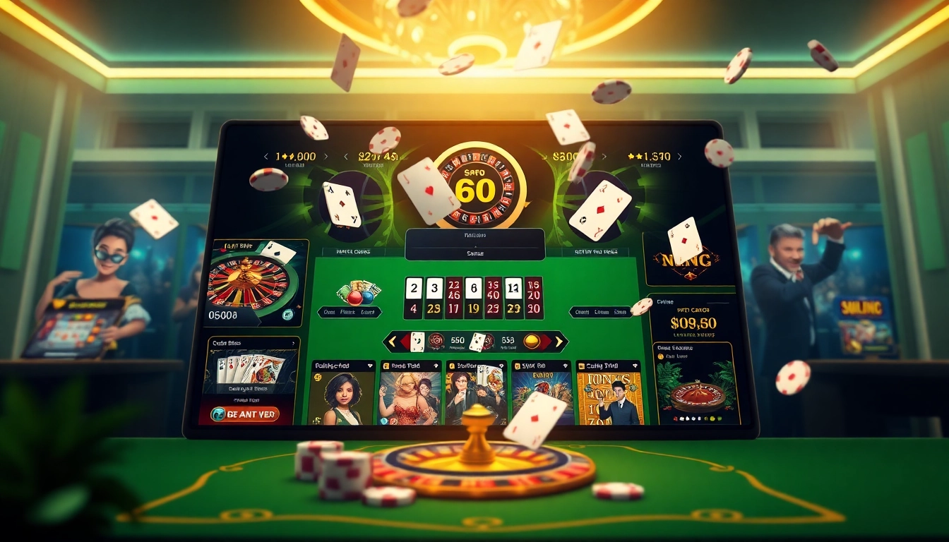 Engage with professional gaming on trang chủ go99 through vibrant visuals of poker and roulette.