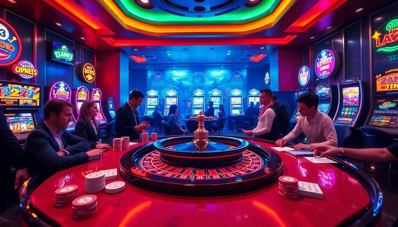 Experience elang212 gaming excitement at a luxurious roulette table surrounded by vibrant casino action.