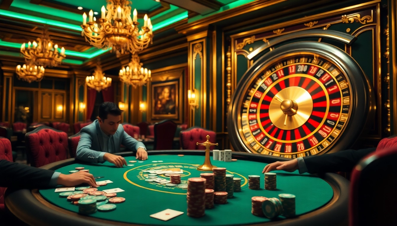 Players strategize at a poker table while exploring the mmoo link for thrilling casino insights.
