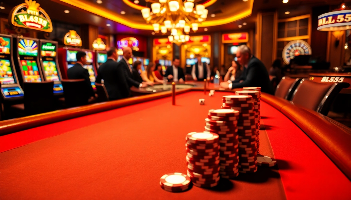 Experience the excitement at BL555 with high-stakes poker games and vibrant casino elements.