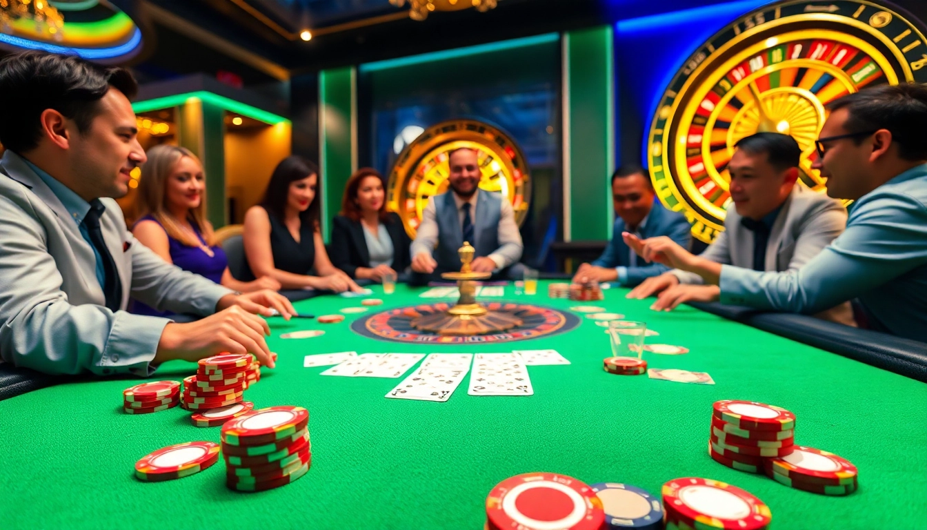 Experience the thrill of victory at ZX88 casino, with players at a blackjack table winning big.