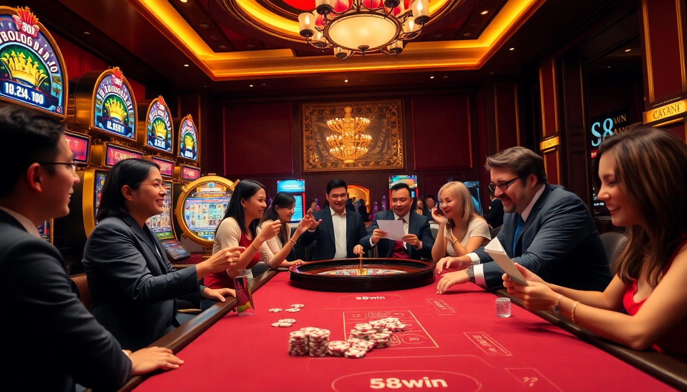 Experience thrilling gameplay at 58win with casino tables and vibrant slot machines.