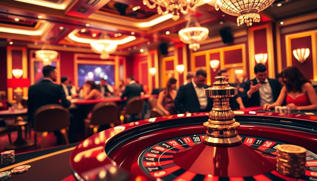 Excited players gamble with a spinning roulette wheel at https://asisco.ae.org/ casino, showcasing luxury and high-stakes thrills.