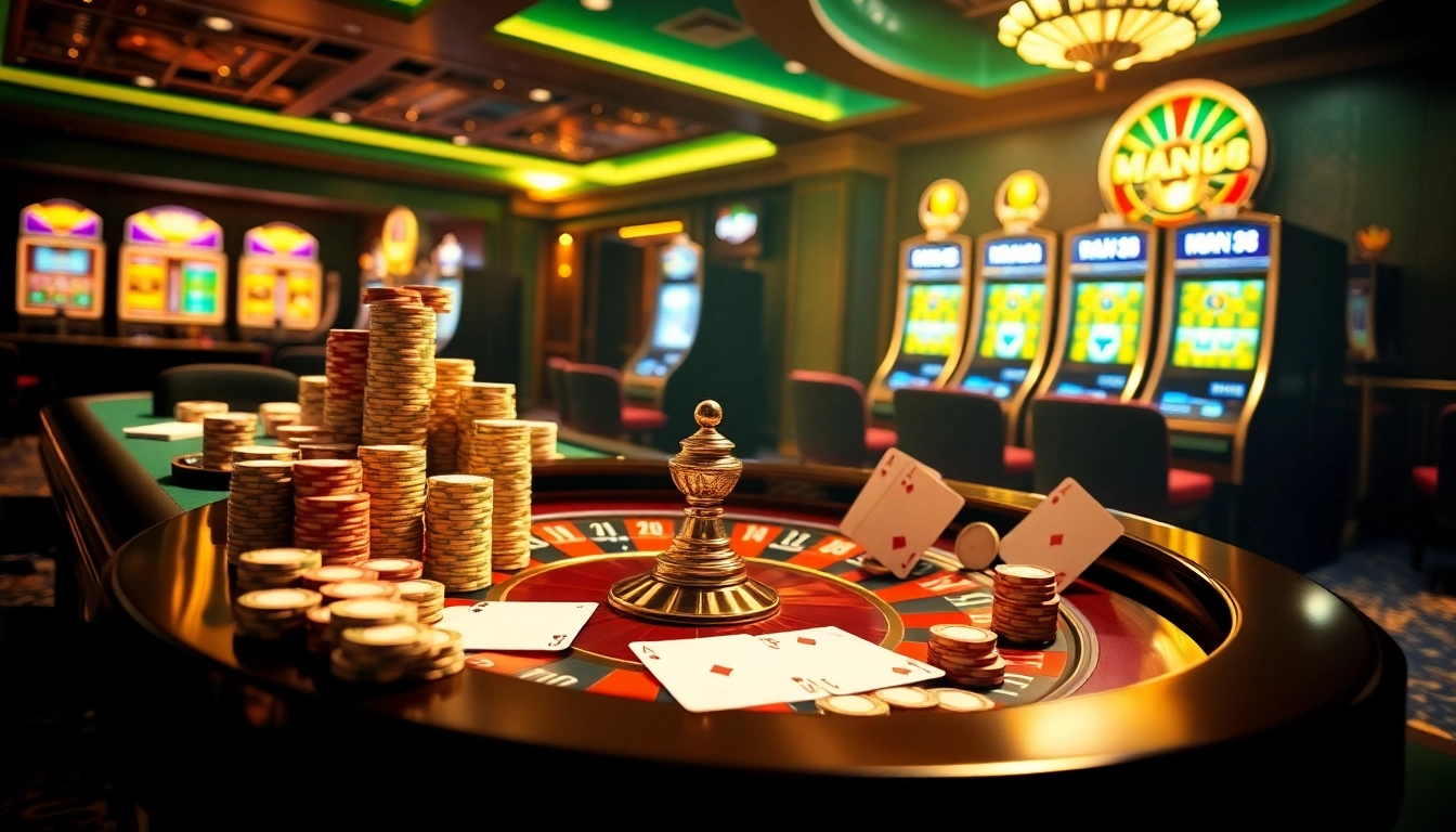 Experience thrilling gaming at Man88 with vibrant casino tables and dynamic gameplay.