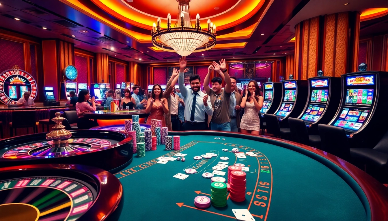 Engaging scene of casino action at go88 play.com with players enjoying poker and roulette excitement.