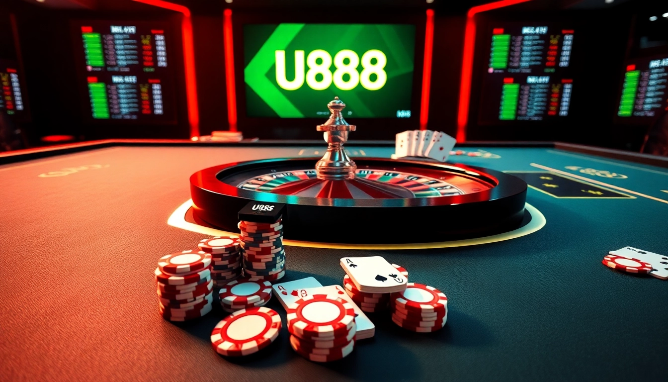Experience the thrill of U888's online casino gaming with high-energy action and vibrant betting visuals.